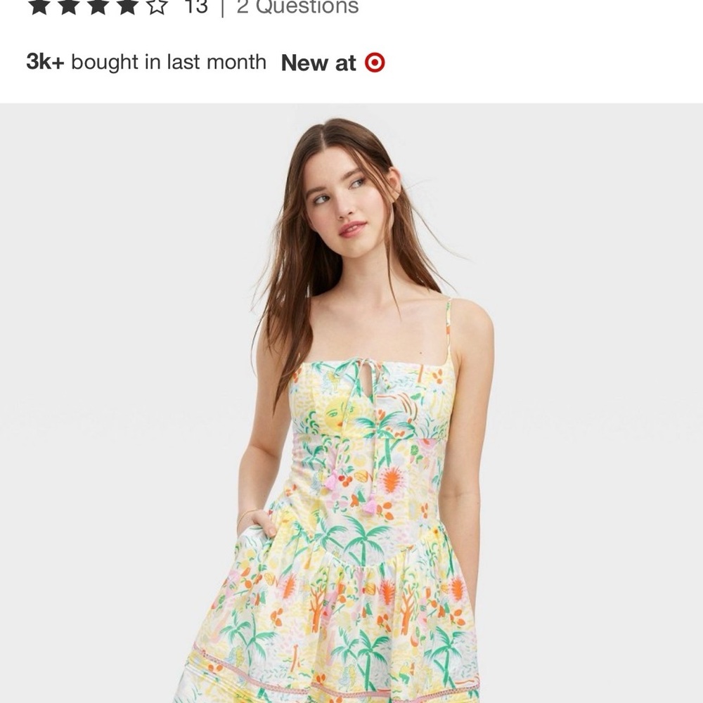 NWT Roller Rabbit Target Tropical Print Mini Dress